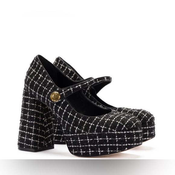 Larroude Emma Pump In Black Tweed Size 11 New - Picture 5 of 11